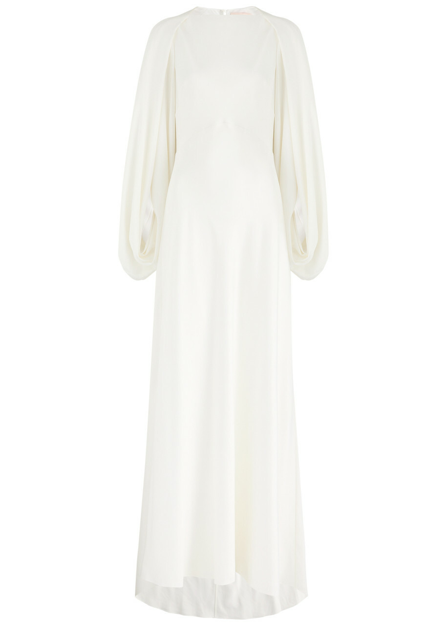 Roksanda Kami Cape-effect Silk-satin Gown Ivory