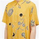 Jacquemus Men's Melo Spiral Short Sleeve Shirt in Orange/Black