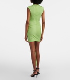 Christopher Esber Bezel Quartz cutout jersey minidress
