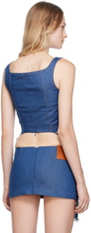 Lado Bokuchava SSENSE Exclusive Blue Pierced Camisole