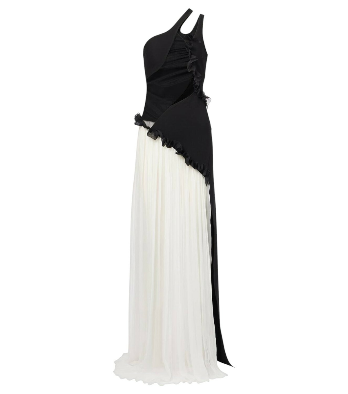 Nensi Dojaka Black Asymmetrical Maxi Dress Nensi Dojaka