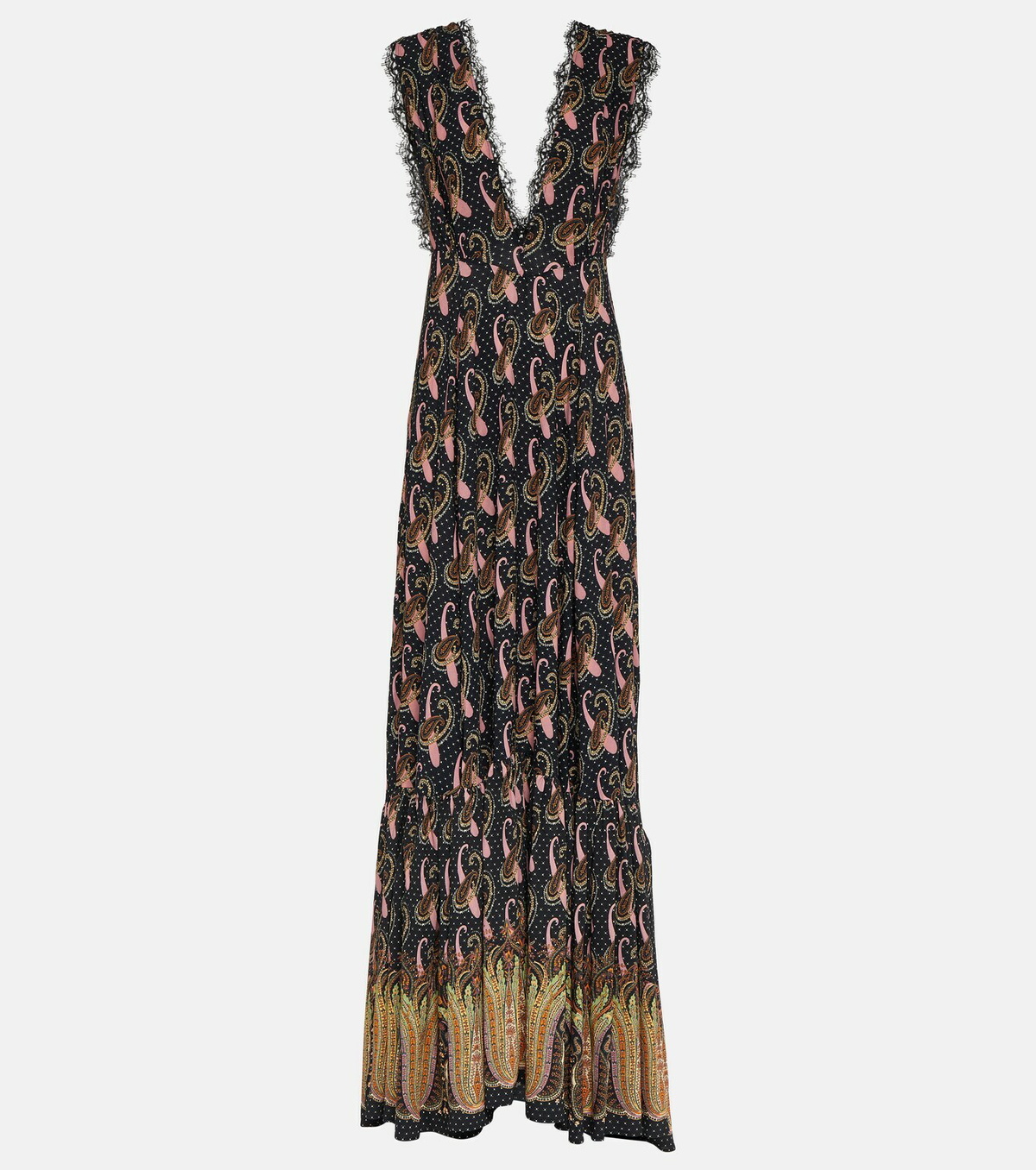 Etro Paisley lace-trimmed gown Etro
