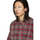 Vetements Red and Green Flannel Metal Ring Shirt