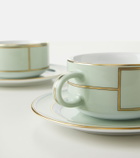 Ginori 1735 Diva set of 2 porcelain teacups and saucers