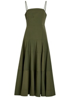 Veronica Beard Ilona Faille Dress Dark Green