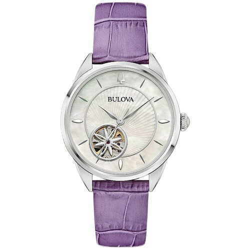 Photo: Bulova Sutton Automatic Floral Open Heart Dial Ladies Watch 96L339