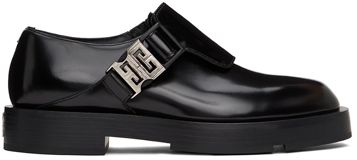 Photo: Givenchy Black Squared Buckle Loafers