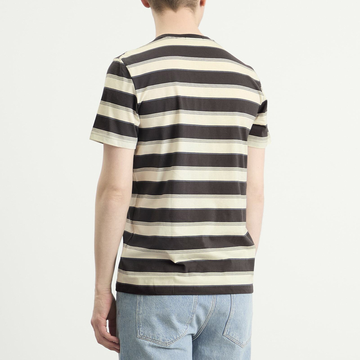 Fred Perry Men's Fine Stripe T-Shirt in Anchor Grey