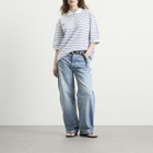 Róhe Women's Rohe Striped oversized polo in White/Blue Multi Stripe