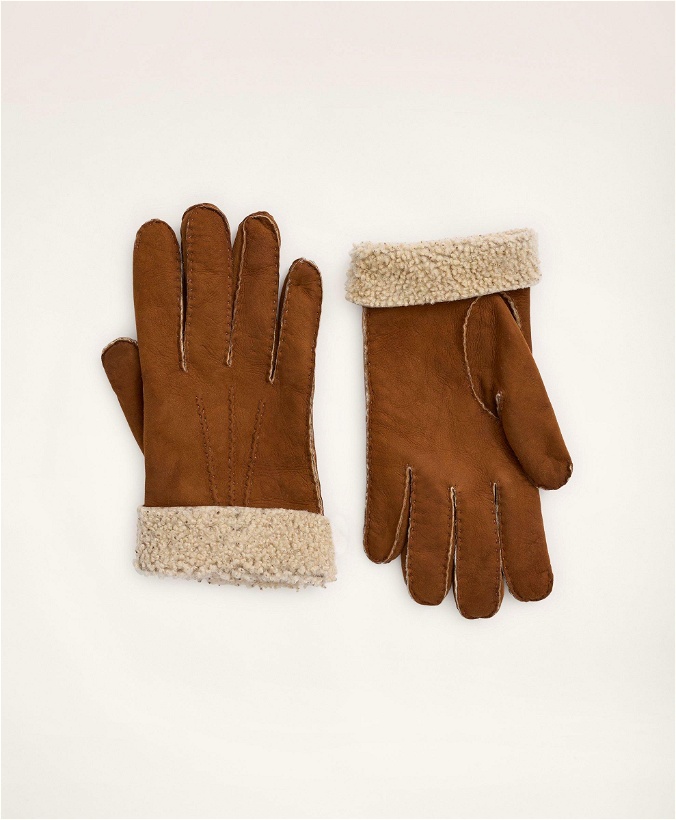 Photo: Brooks Brothers Men's Nubuck Shearling Gloves | Camel