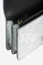 Pinko Pinko Galleria Mini Love Bag One In Punched Reptile Skin Silver Light Gold