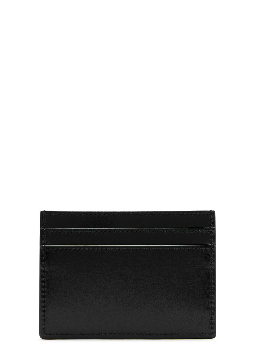 Saint Laurent Logo Leather Card Holder - Black - One Size