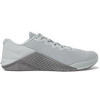 Nike Training - Metcon 5 Rubber-Trimmed Mesh Sneakers - Gray