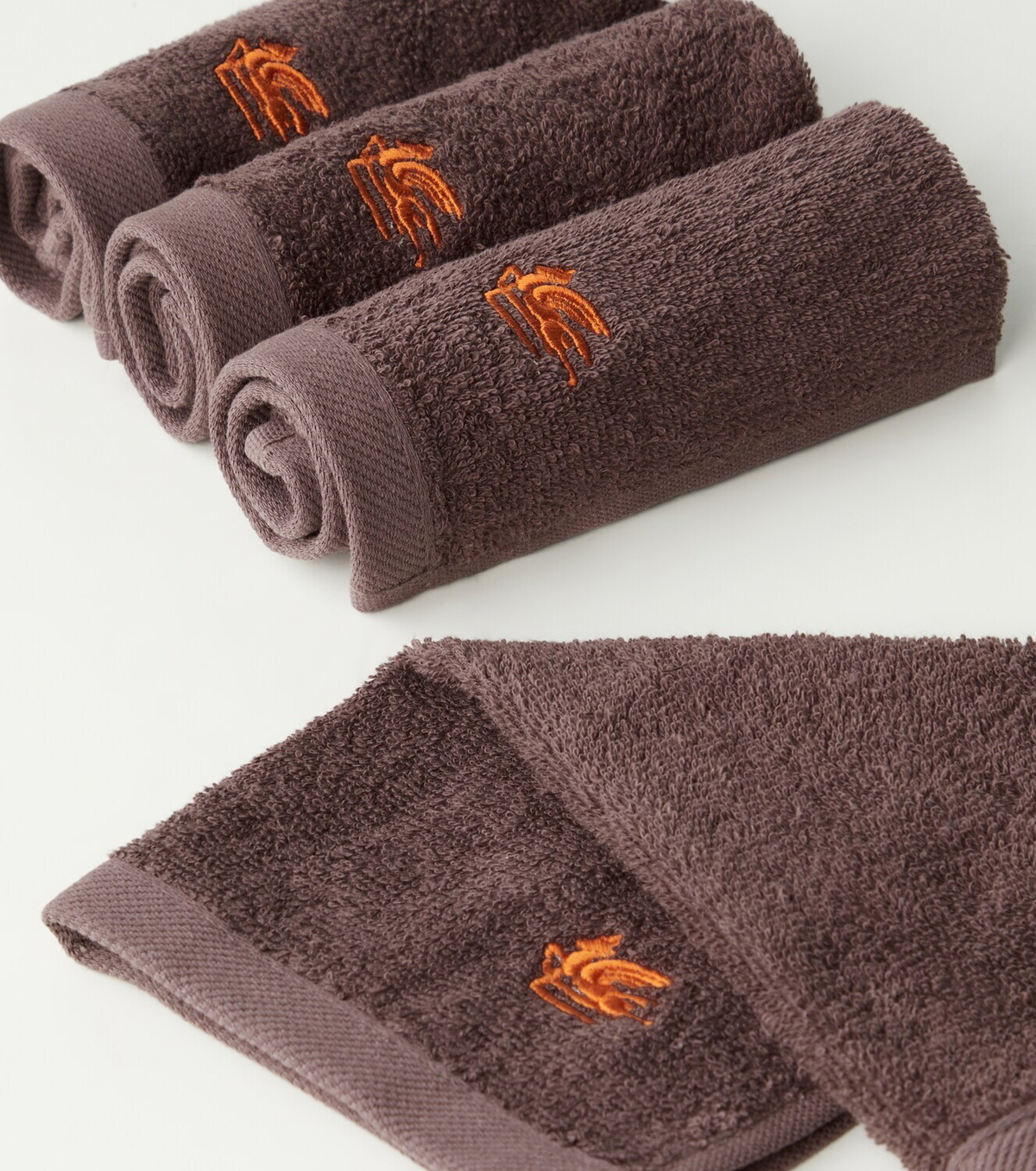 Etro Giano set of 4 face towels and basket