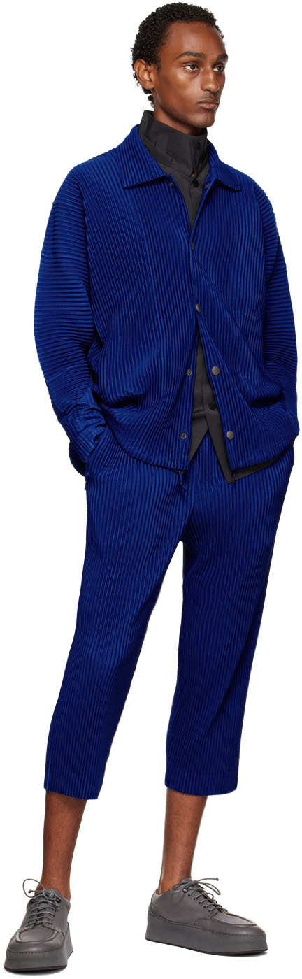 HOMME PLISSÉ ISSEY MIYAKE Blue Monthly Color August Trousers Homme 