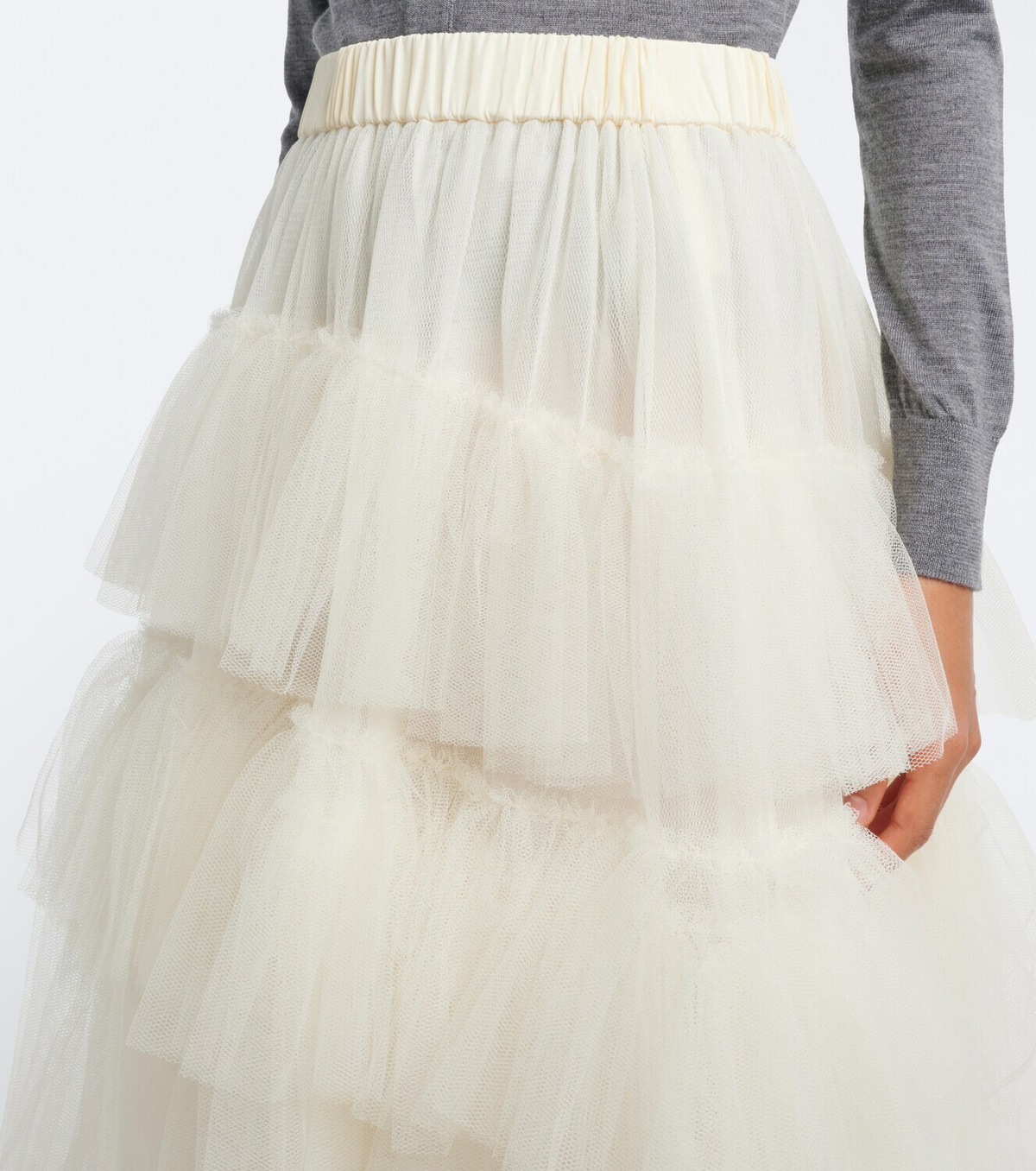 Simone Rocha Ruffled tulle midi skirt