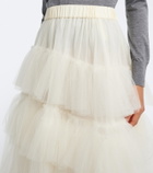 Simone Rocha Ruffled tulle midi skirt