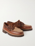 G.H. Bass & Co. - Weejuns '90 Boater Mix Panelled Leather and Suede Boat Shoes - Brown