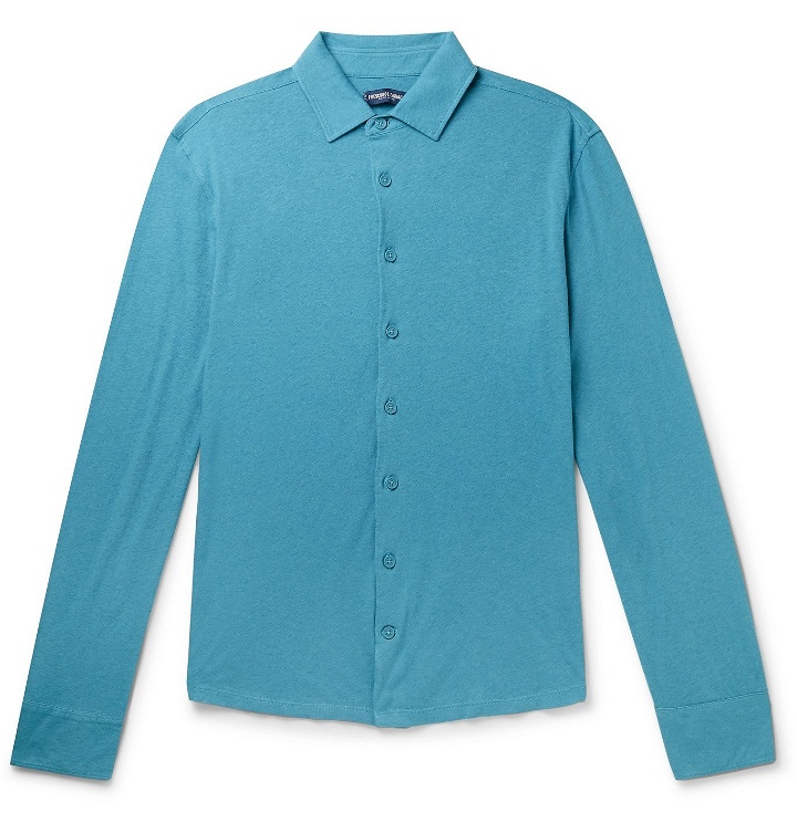 Photo: Frescobol Carioca - Slim-Fit Cotton and Linen-Blend Shirt - Blue