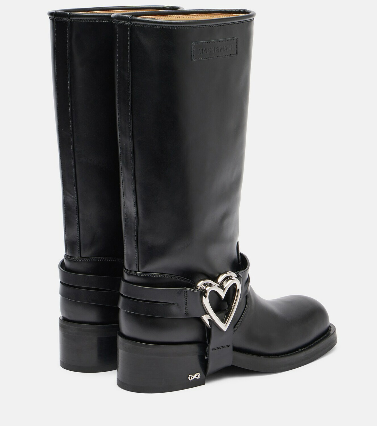 Mach & Mach Double Heart leather biker boots