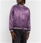 Human Made - Logo-Embroidered Cotton-Blend Satin Bomber Jacket - Purple