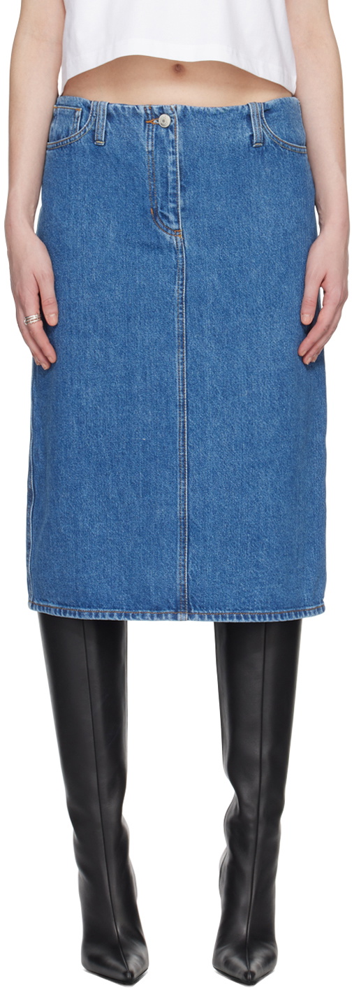 Magda Butrym Blue Five-Pocket Denim Midi Skirt Magda Butrym