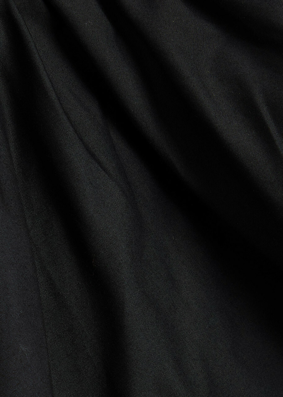Staud Bellaria Ruched Stretch-cotton top Black