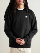 adidas Originals - Essential Logo-Embroidered Cotton-Blend Jersey Sweatshirt - Black