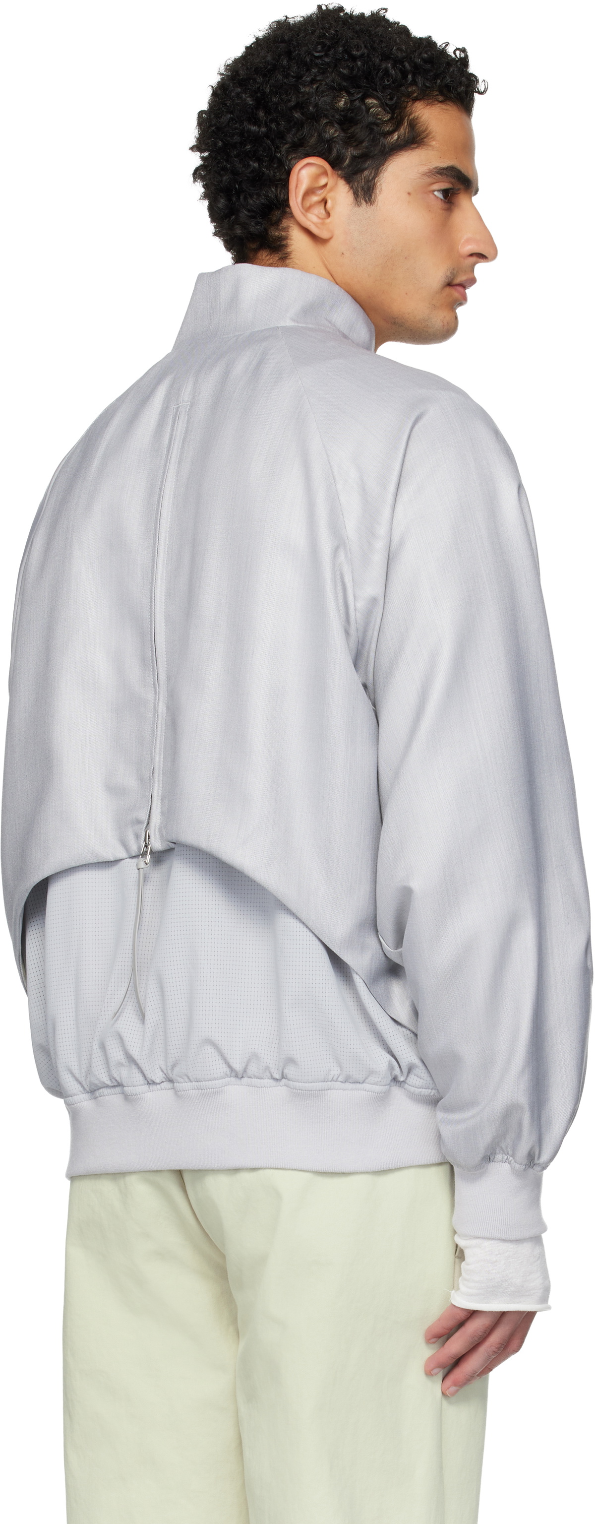 POST ARCHIVE FACTION (PAF) Gray Opening Bomber Jacket