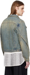 CMMAWEAR Blue Faded Denim Jacket