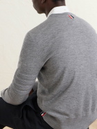 Thom Browne - Milano Stitch Wool, Linen and Cotton-Blend Sweater - Gray