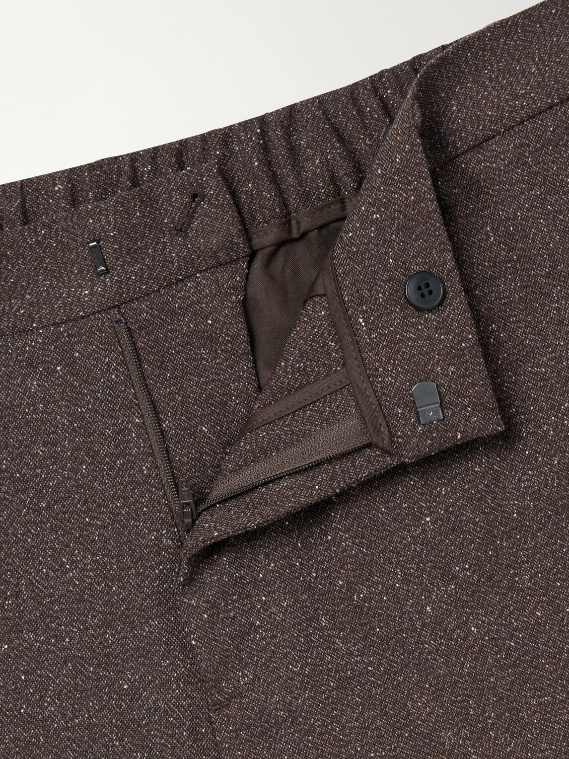 Sunspel - Straight-Leg Wool and Silk-Blend Donegal Tweed Trousers - Brown