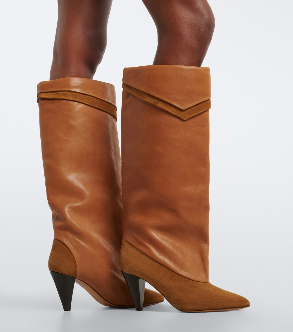 Isabel Marant Lezra suede and leather knee-high boots