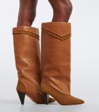 Isabel Marant Lezra suede and leather knee-high boots