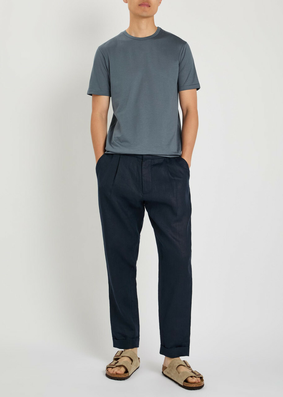 Sunspel Cotton T-shirt Dark Blue