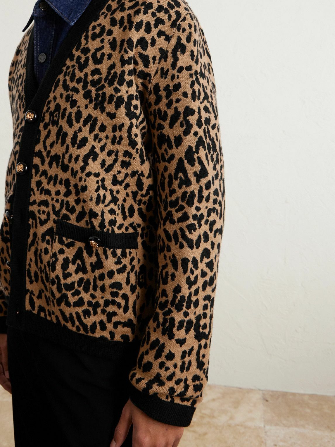 Valentino Garavani - Leopard-Jacquard Knit Wool Cardigan - Brown
