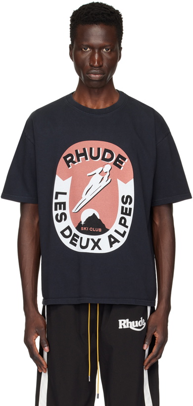 Photo: Rhude Black 'Les Deux Alpes' T-Shirt