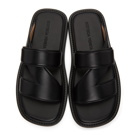 Bottega Veneta Black Leather Slip-On Sandals