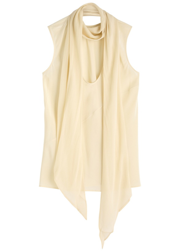 Photo: Helmut Lang Scarf Silk Crepe de Chine Tank Cream