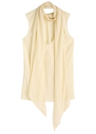 Helmut Lang Scarf Silk Crepe de Chine Tank Cream