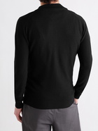 JOHN SMEDLEY - 6Singular Honeycomb-Knit Merino Wool Zip-Up Cardigan - Black