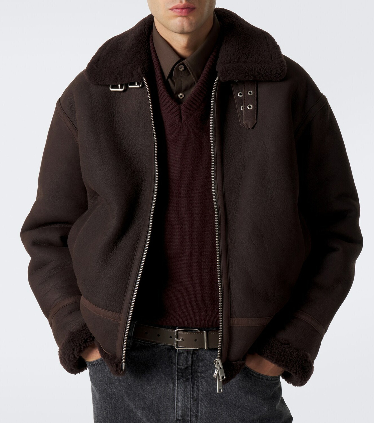 Arma Sano shearling-lined leather jacket