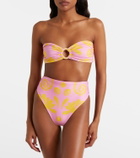 Cala de la Cruz Sandra printed bandeau bikini top