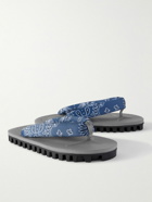 Suicoke - Padded Paisley-Print Nylon Flip Flops - Blue
