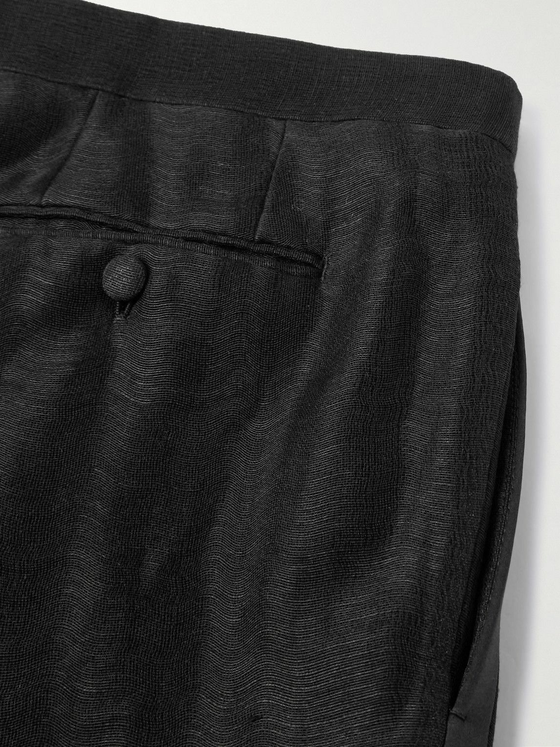 Brioni - Tapered Faille Tuxedo Trousers - Black