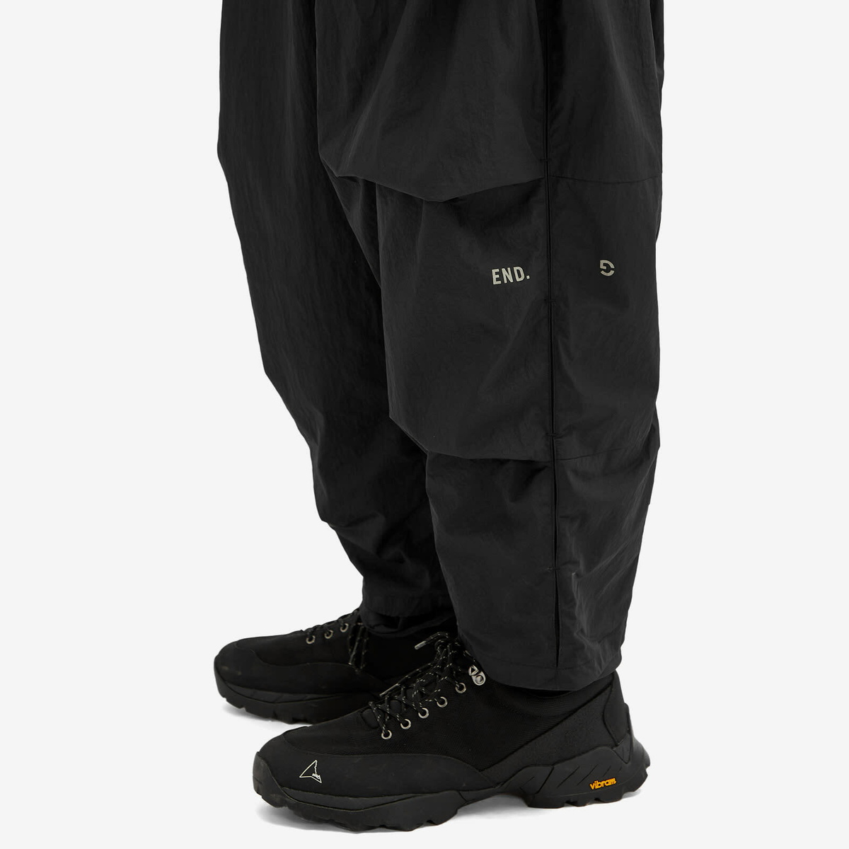END. x GOOPiMADE Men's WindShear Summer Track Pants 'Nessie' in Black