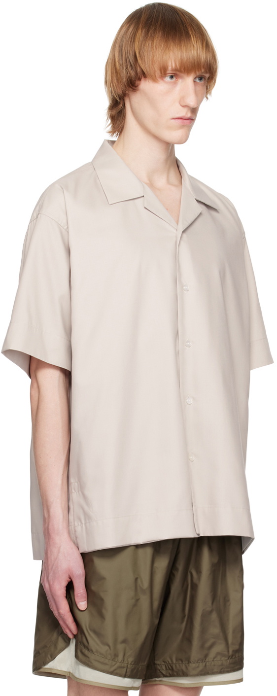 meanswhile Beige Side Slit Shirt