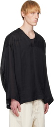Jan-Jan Van Essche Black O-Project Fine Cavalry Twill Tunic#38 Shirt
