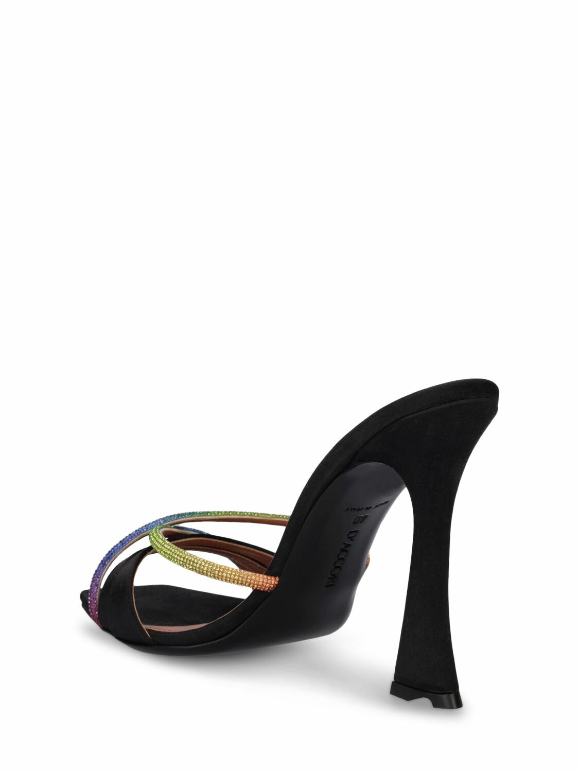 D'ACCORI - 100mm Lust Satin & Crystals Sandals