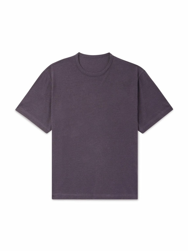 Photo: Stòffa - Cotton and Silk-Blend Piqué T-Shirt - Purple
